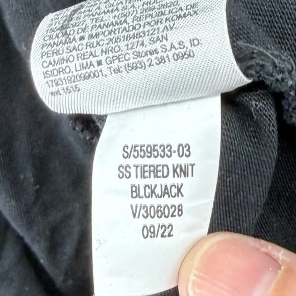 Old Navy Tiered Knit Dress Women Large Black Short Sleeve Mini Cotton 559533-03 - Picture 7 of 9